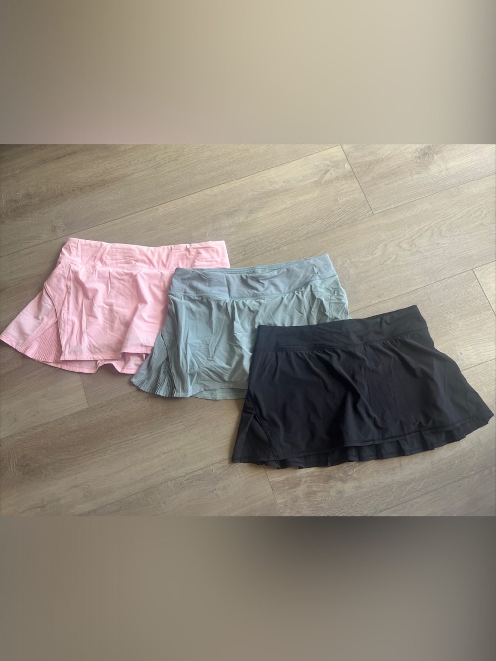 3 lululemon athletica Mini Skirt  - Pink, Light Blue, Black